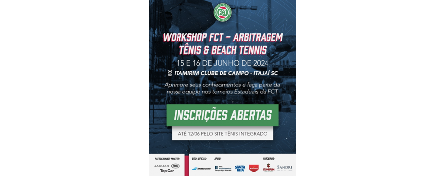 WORKSHOP FCT – ARBITRAGEM TÊNIS & BEACH TENNIS 